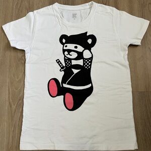 White & Black ninja bear tee graniph Japan